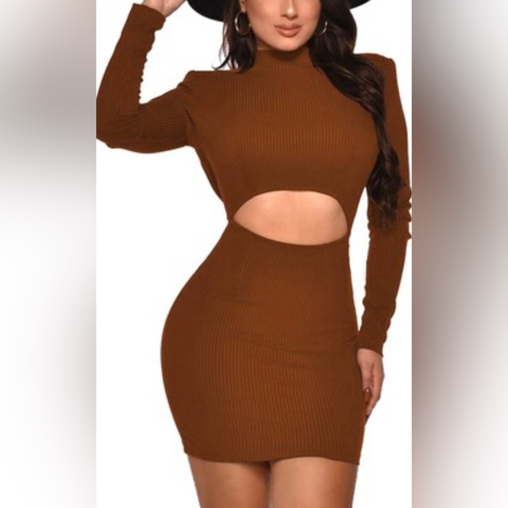 NWT Women’s Mock Neck Long Sleeve Sweater Dress, Medium